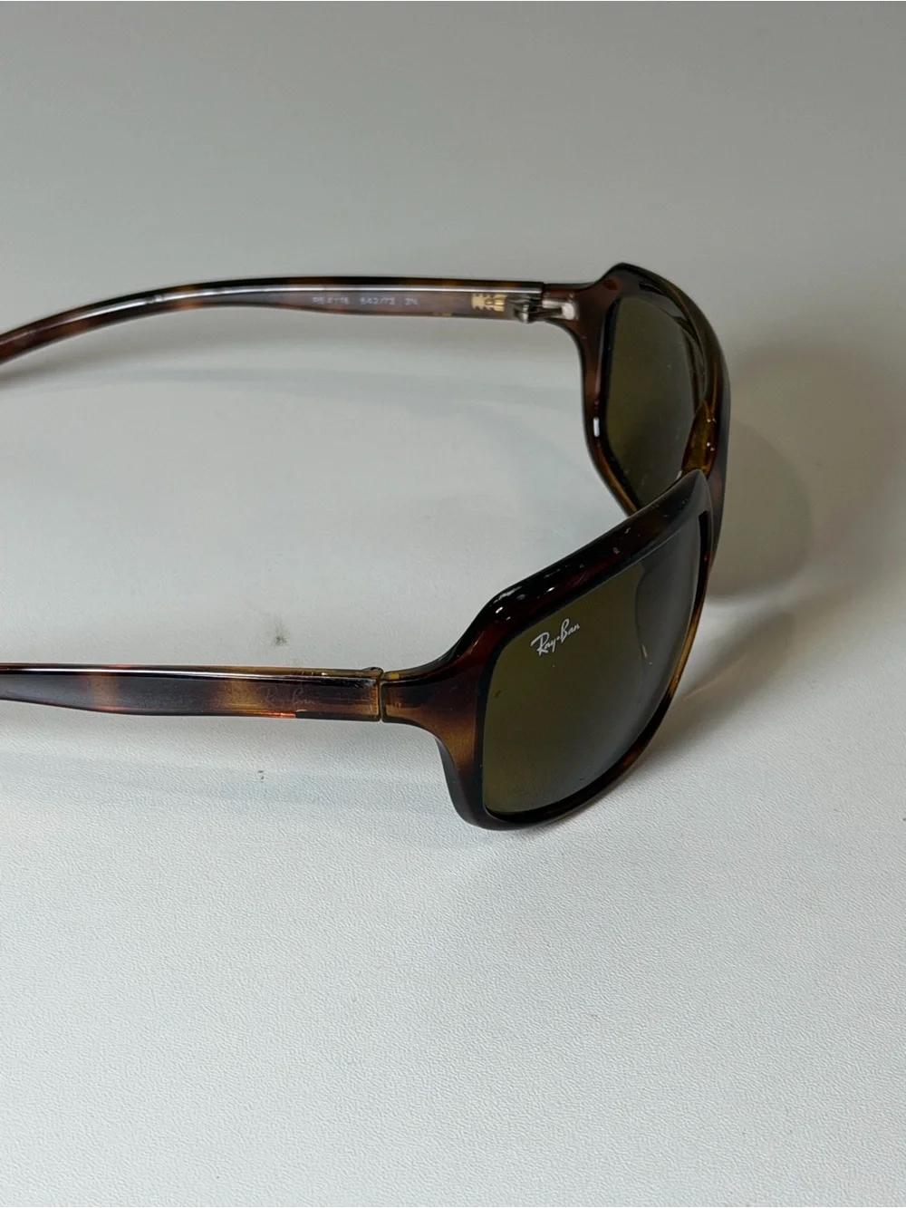 Ray-Ban RB4116 Rectangular Sports Wrap Tortoise Frame Sunglasses Green Lens